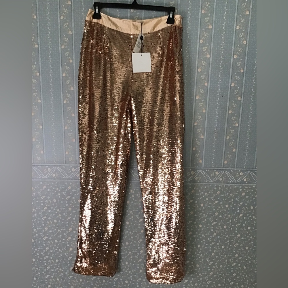 Gold sequin pants NWT